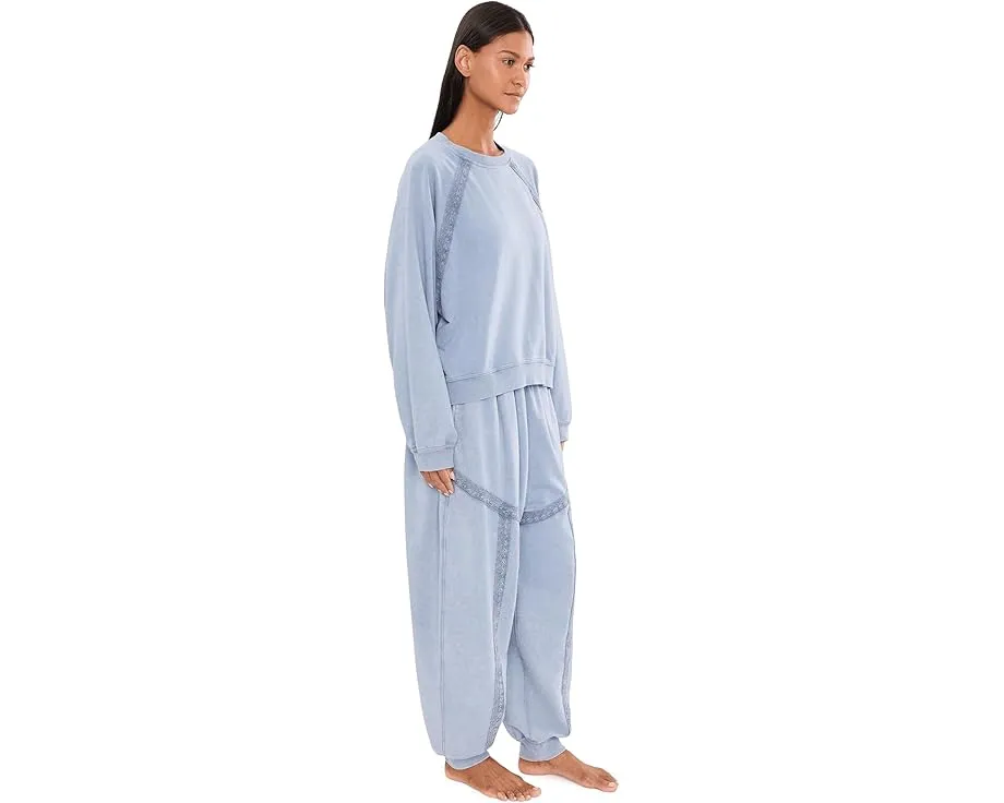 Пижамный комплект Free People Couch Club из мягкого велюра с рукавами-фонариками