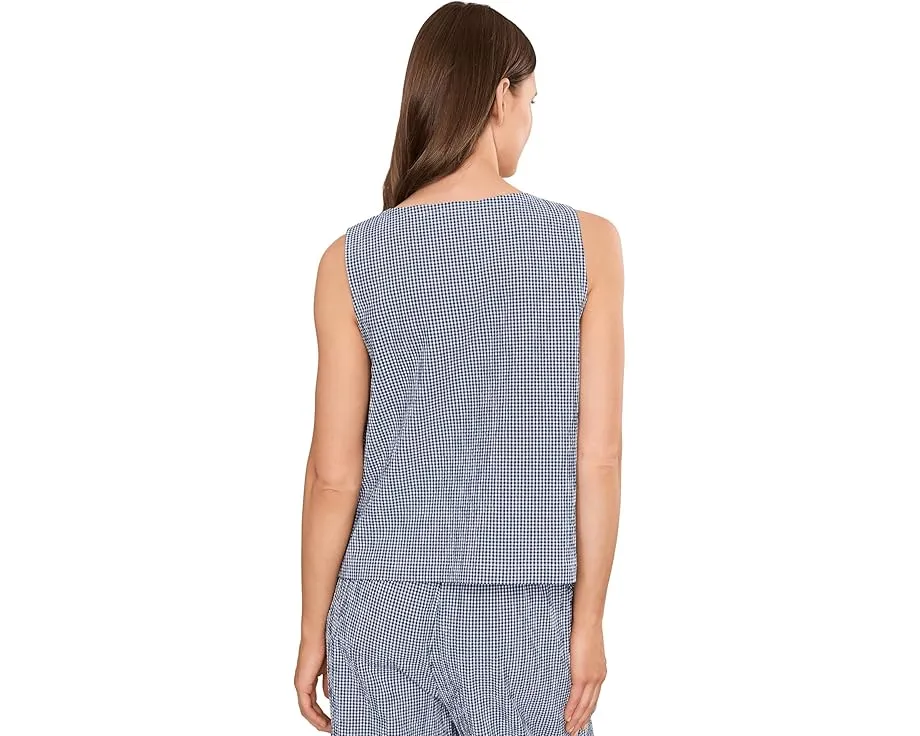 Жилет Eileen Fisher с V-образным вырезом в клетку из органического хлопка