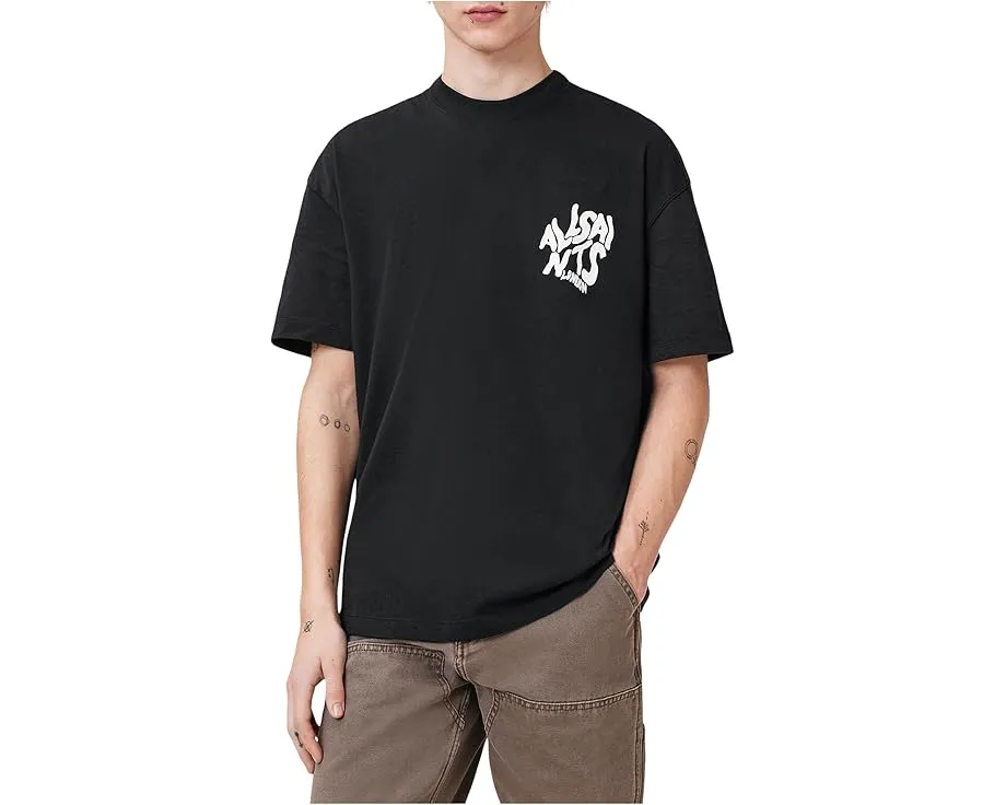 Футболка Orlando Short Sleeve Crew от AllSaints из хлопка с прямым подолом