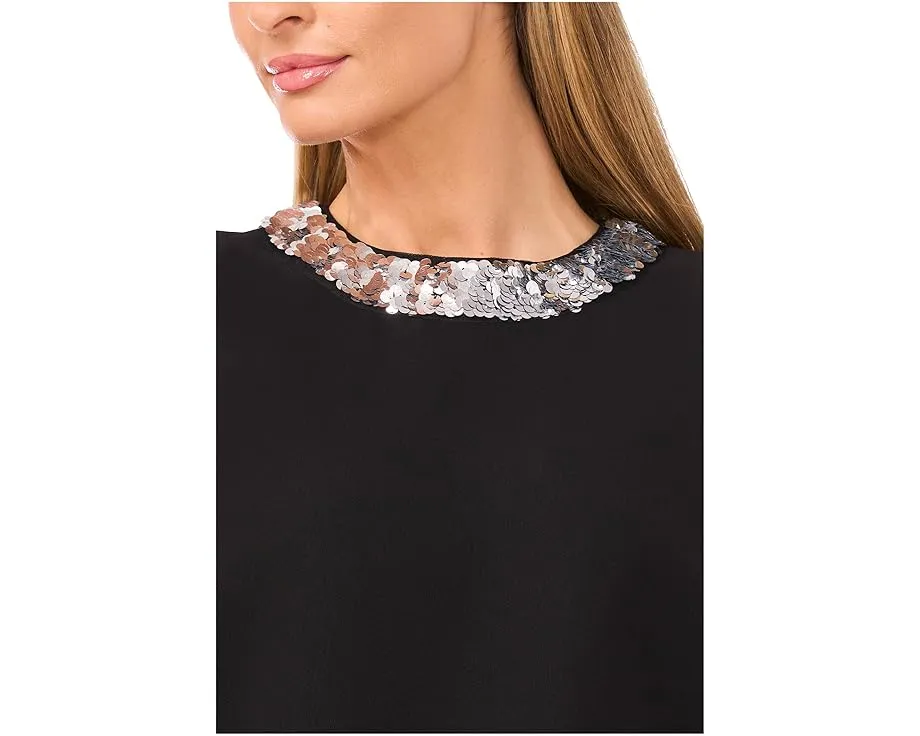 Топ без рукавов CeCe с отделкой из пайеток и потайной молнией