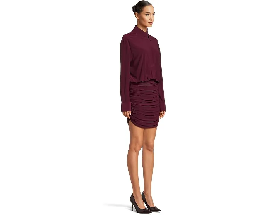 Платье Norma Kamali Boyfriend NK с присборенной юбкой и длинными рукавами