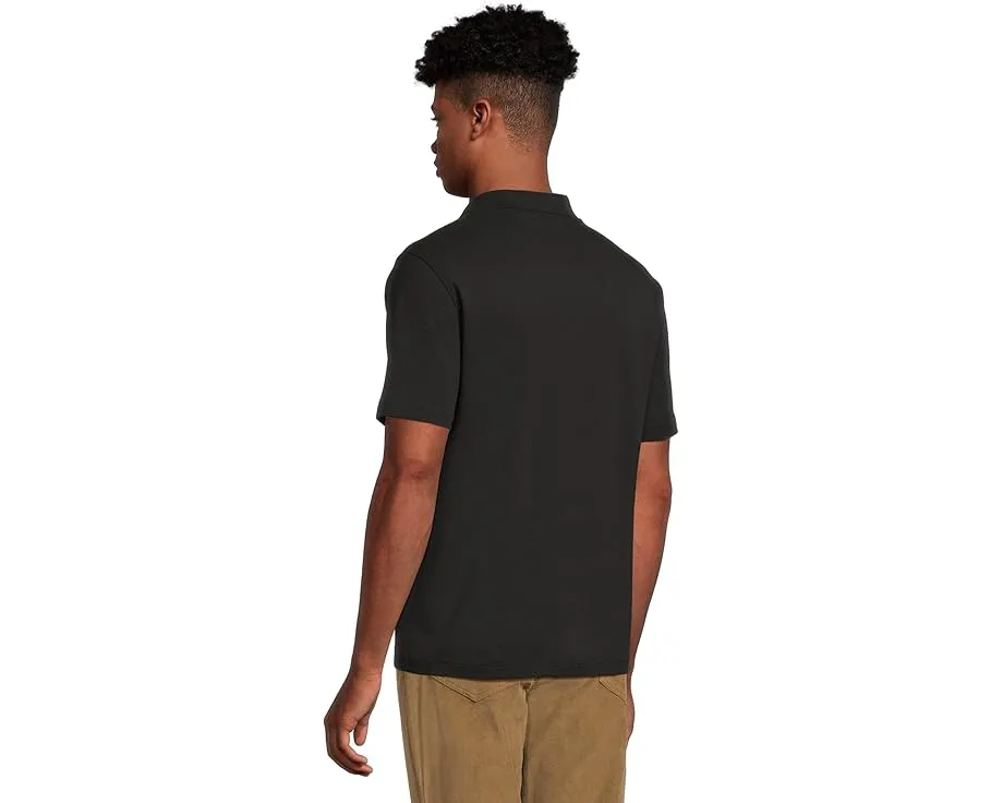 Vince поло Short Sleeve Johnny Collar с воротником-стойкой и сетчатой структурой