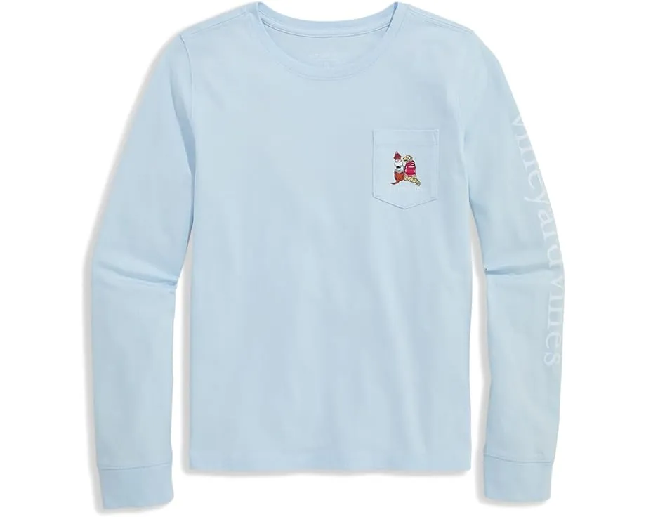 Футболка с длинным рукавом и карманом Vineyard Vines для детей