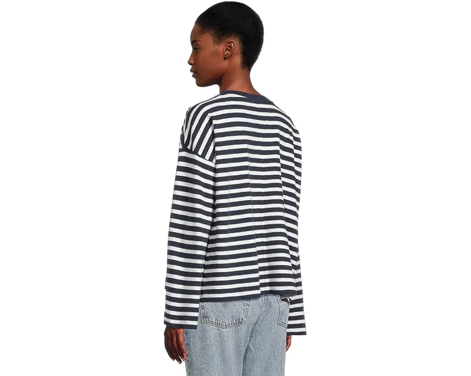 Madewell Long Sleeve Easy Tee с рельефным узором и удлиненными рукавами