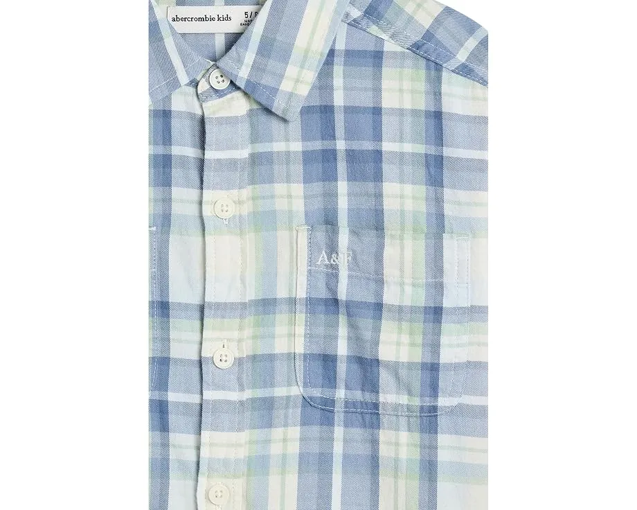 Повседневная клетчатая рубашка Boxy Woven abercrombie kids для детей