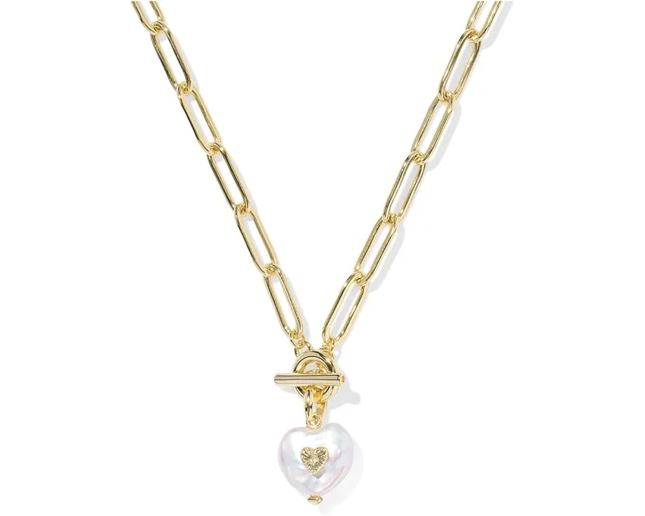 Короткое колье Kendra Scott Sasha с жемчужным сердечком на цепочке