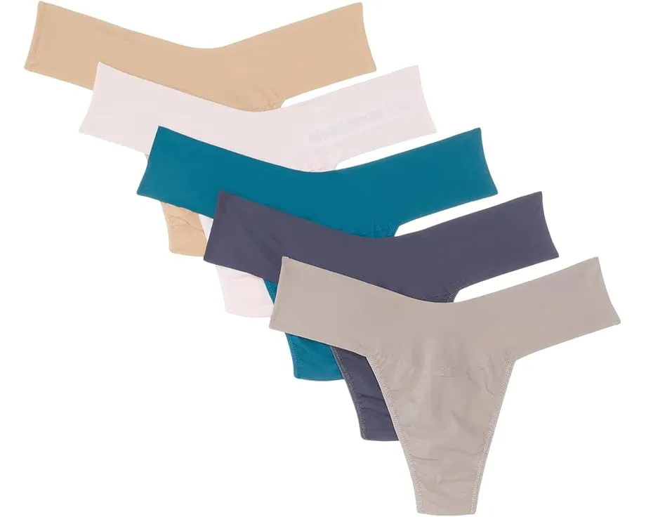 Комплект из 5 стрингов Hanky Panky BreatheSoft Natural Rise с итальянской микрофиброй