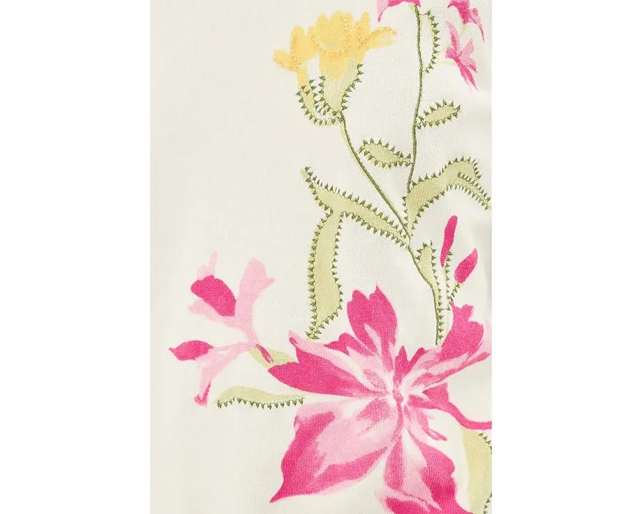 Топ Vince Camuto с круглым вырезом и акцентным принтом из хлопка