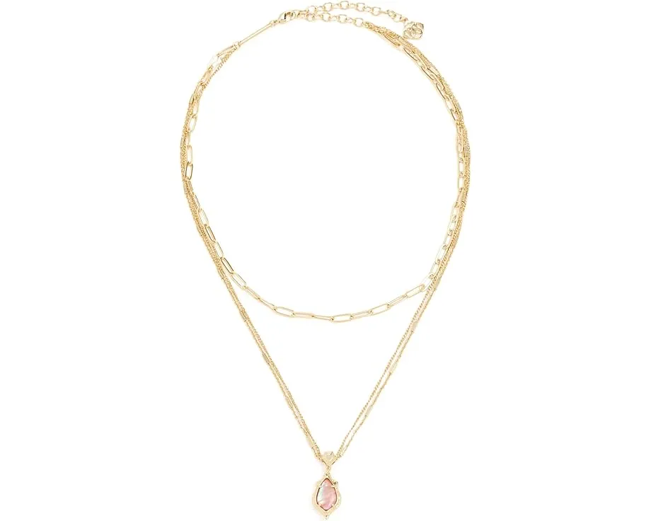 Многослойное колье Kendra Scott Adriana с ажурной рамой в форме гребешка