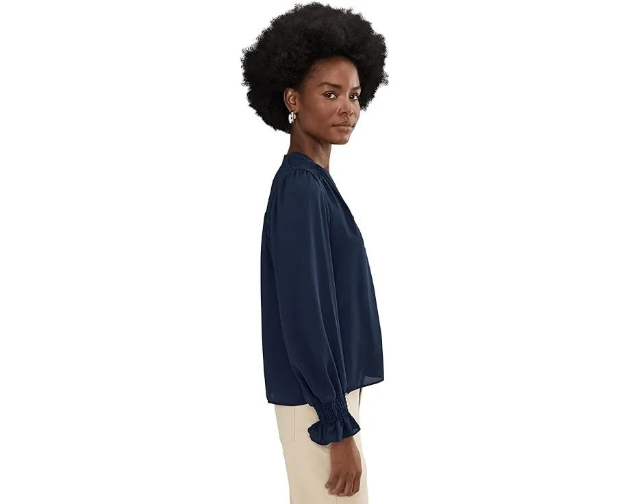 Блузка CeCe с длинным рукавом и сборками на планке