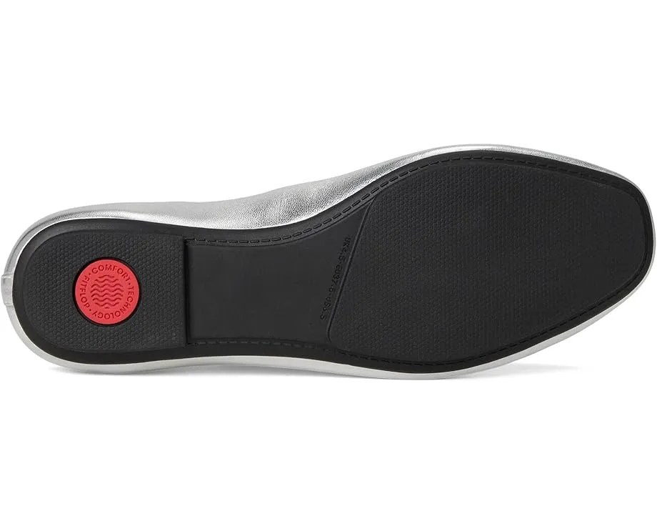 Балетки FitFlop Delicato Bow из металлизированной кожи