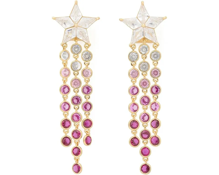 Серьги Kate Spade New York Cosmos Star Fringe с кубическим цирконием
