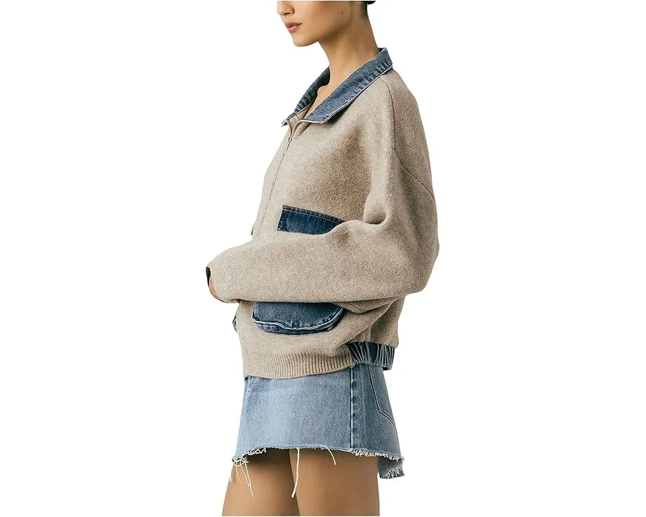 Бомбер Blank NYC Glow Up из трикотажа с контрастным воротником