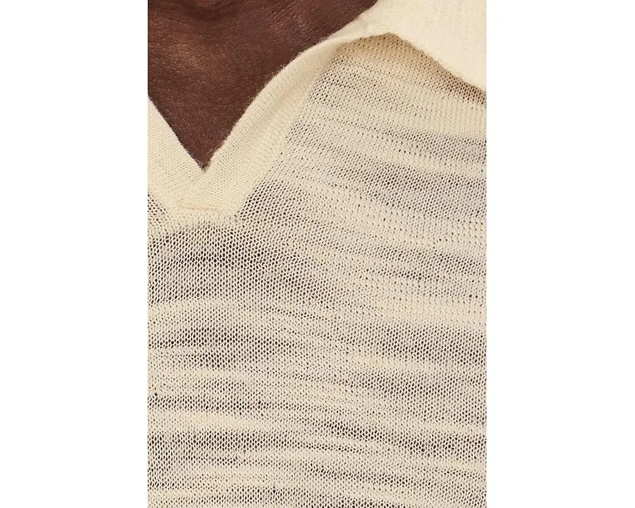 Полированная кожаная рубашка поло John Varvatos Luciano с длинными рукавами