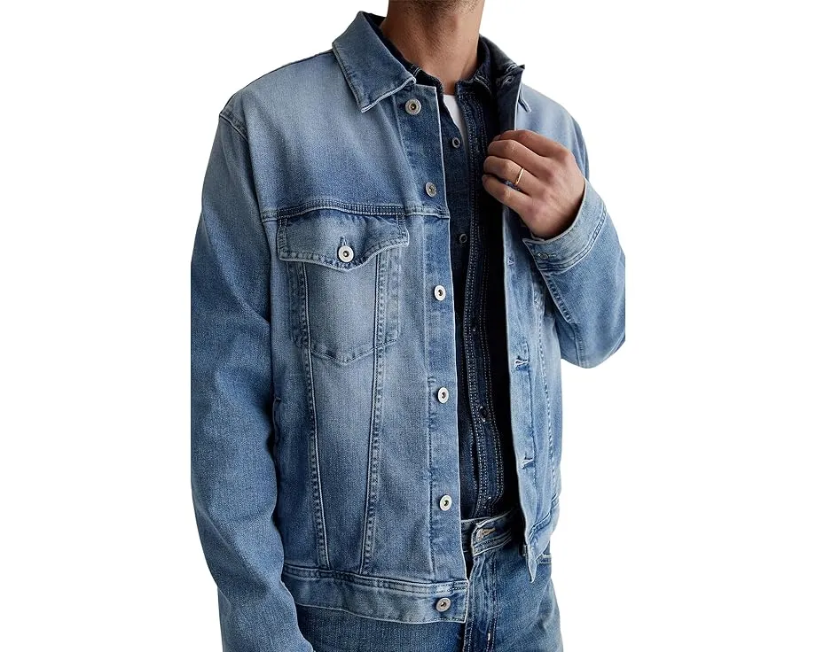 Джинсовая куртка AG Jeans Dart Classic Trucker из мягкого денима
