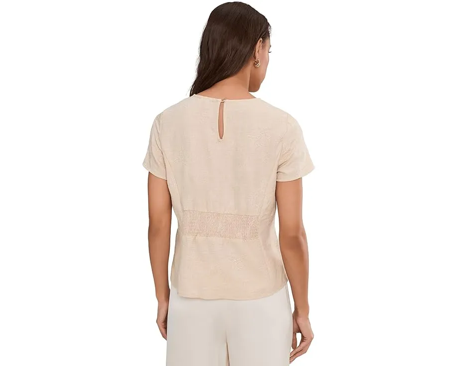 Блуза Vince Camuto с коротким рукавом и плиссированной талией