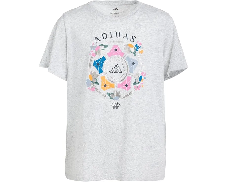 Футболка adidas Kids с принтом футбольного мяча и цветов