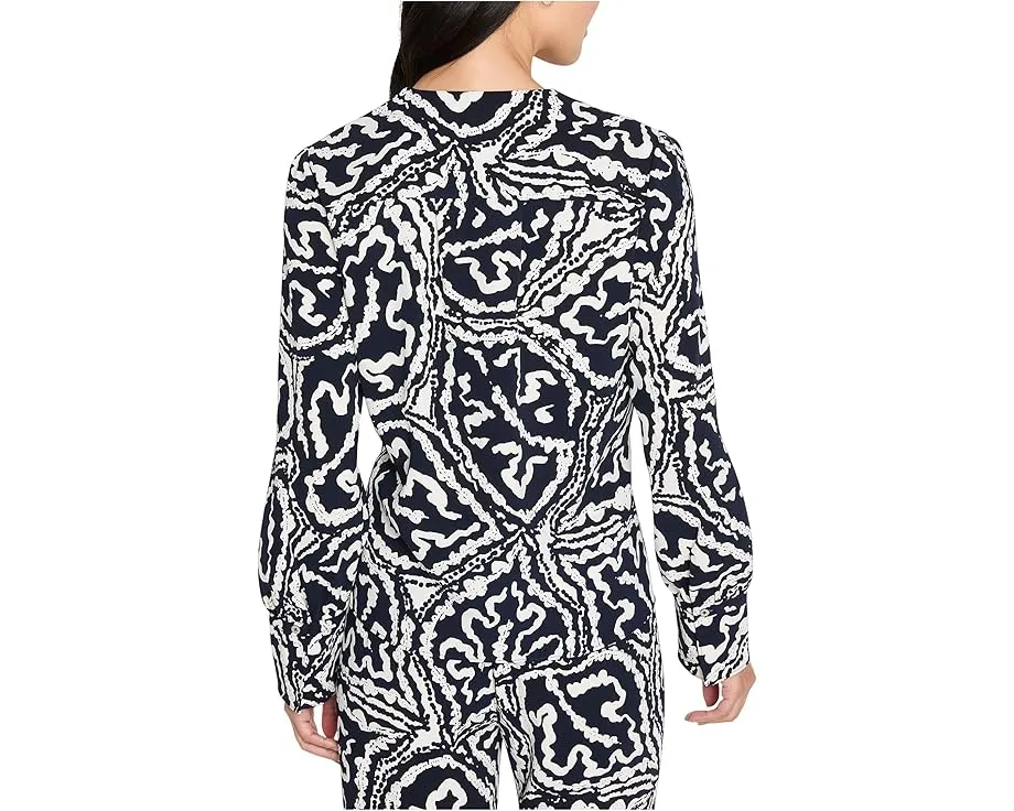 Блузка Petite Indigo Leaf из двойного крепа от NIC+ZOE