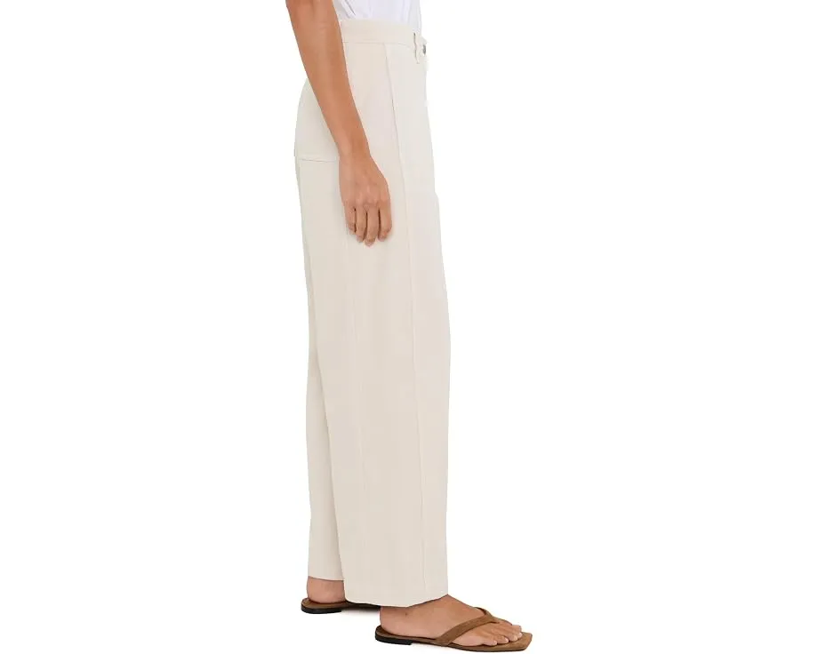 Брюки Eileen Fisher Petite прямого кроя с утилитарными карманами из окрашенного хлопка