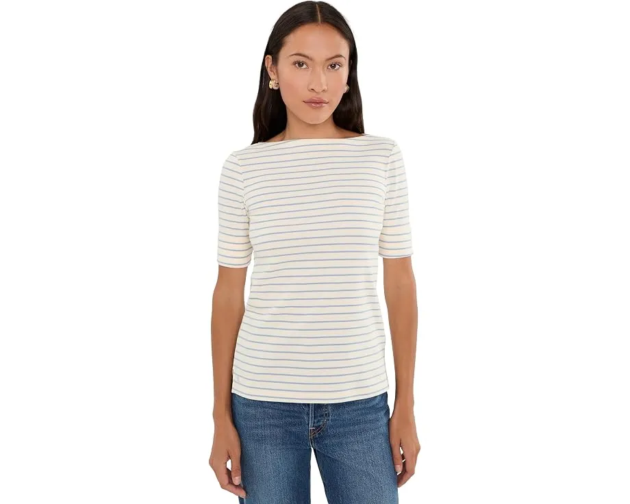 Футболка Petite Striped Stretch Cotton Boatneck Tee от Lauren Ralph Lauren