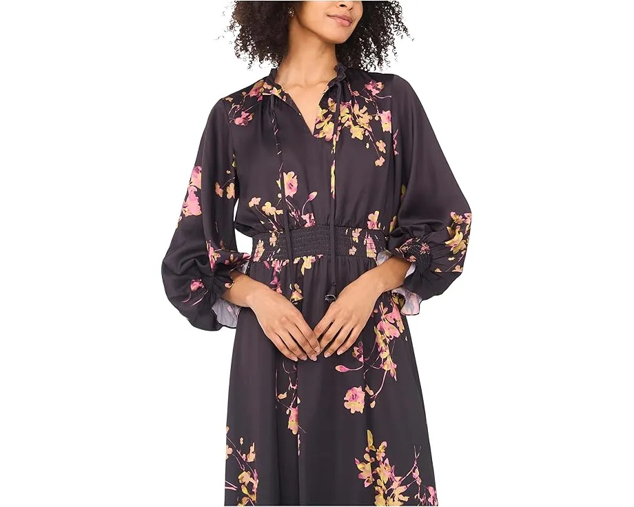 Длинное платье макси Vince Camuto с длинным рукавом и сборкой