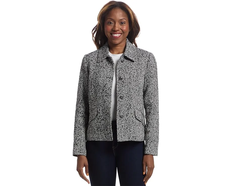 Жакет Elliott Lauren в елочку на пуговицах с карманами с клапанами