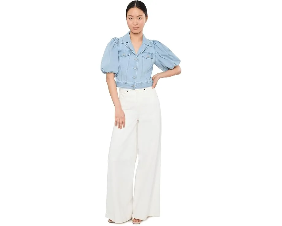 Короткий джинсовый жакет Puff Sleeve Cropped Denim Trucker от Liverpool Los Angeles