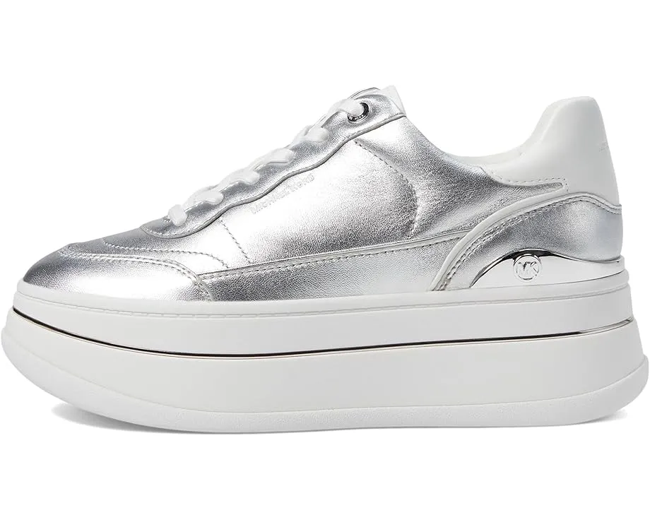 Кроссовки MICHAEL Michael Kors Hayes Lace Up на платформе с металлическим ПВХ верхом