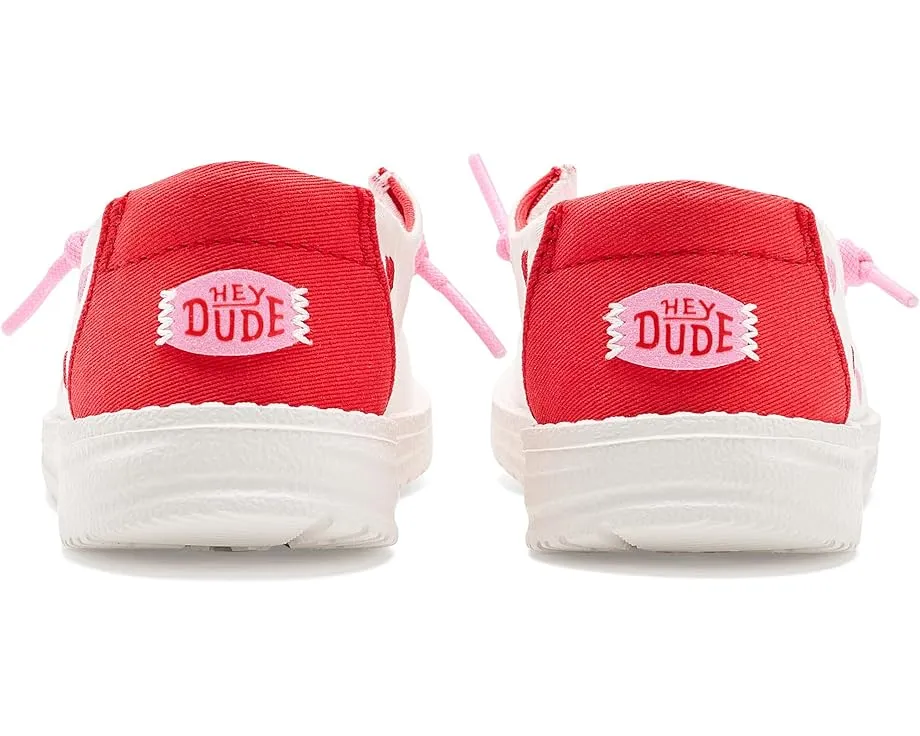 Hey Dude Kids Детские туфли Wendy Embroidered Hearts с вышитыми сердцами на хлопковом верхе