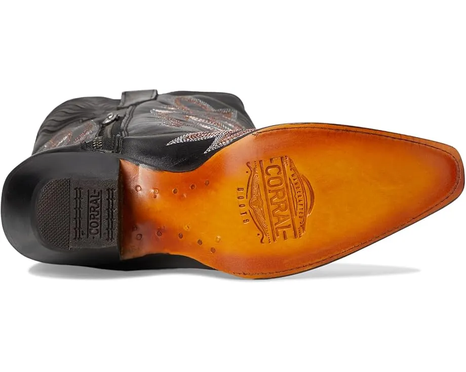 Ботинки Corral A4583 с люминесцентной вышивкой до колена на молнии