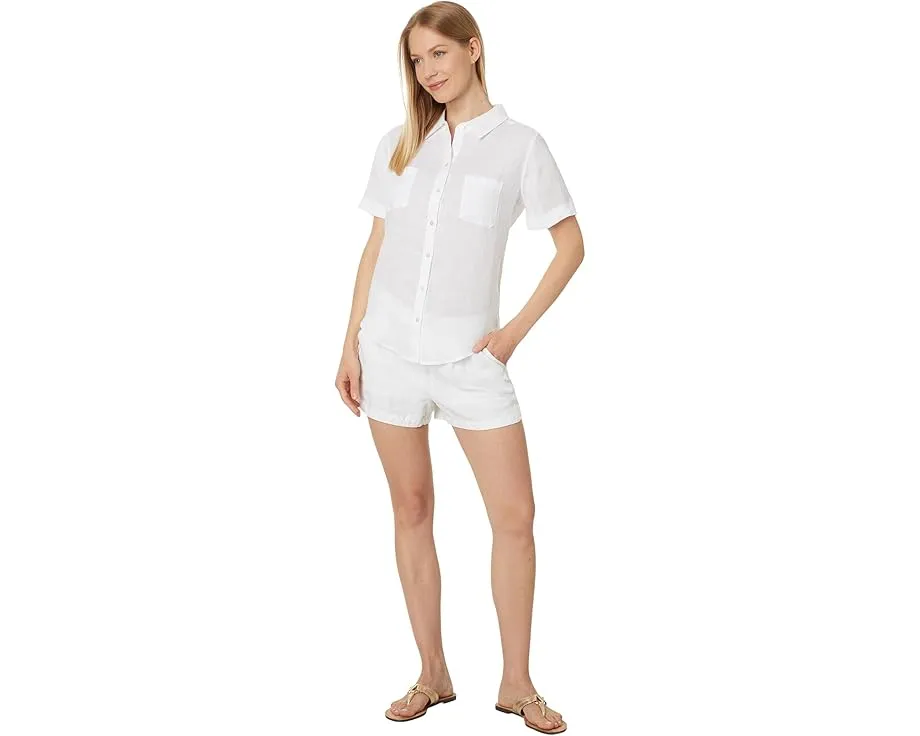 Рубашка Lilly Pulitzer Lynnie из льна с коротким рукавом