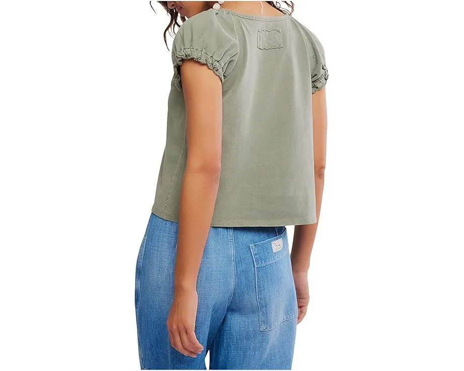 Free People Футболка We The Free Issa с короткими рукавами-буфами