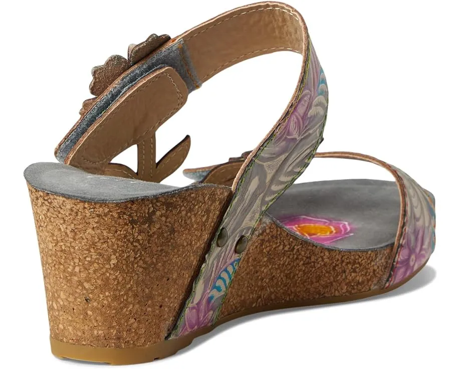 Сандалии Moai с асимметричным цветочным принтом и застежкой на липучке