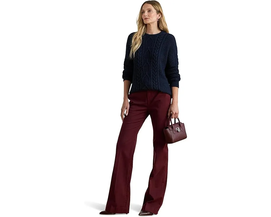 Lauren Ralph Lauren брюки-клеш из стрейч-хлопка с высокой посадкой