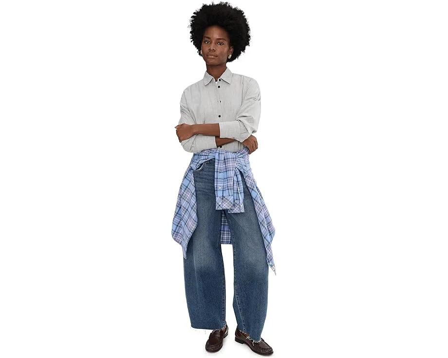 Рубашка Madewell Dolman с объемными рукавами и мягкой драпировкой