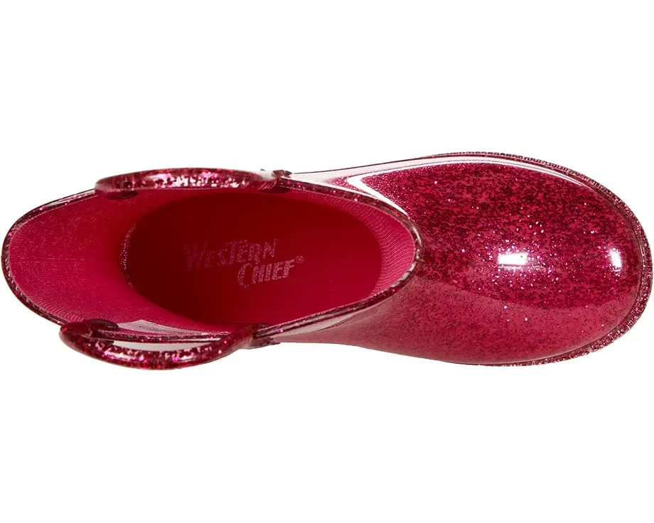 Детские резиновые сапоги Western Chief Kids Glitter Rain с блестками и ручками