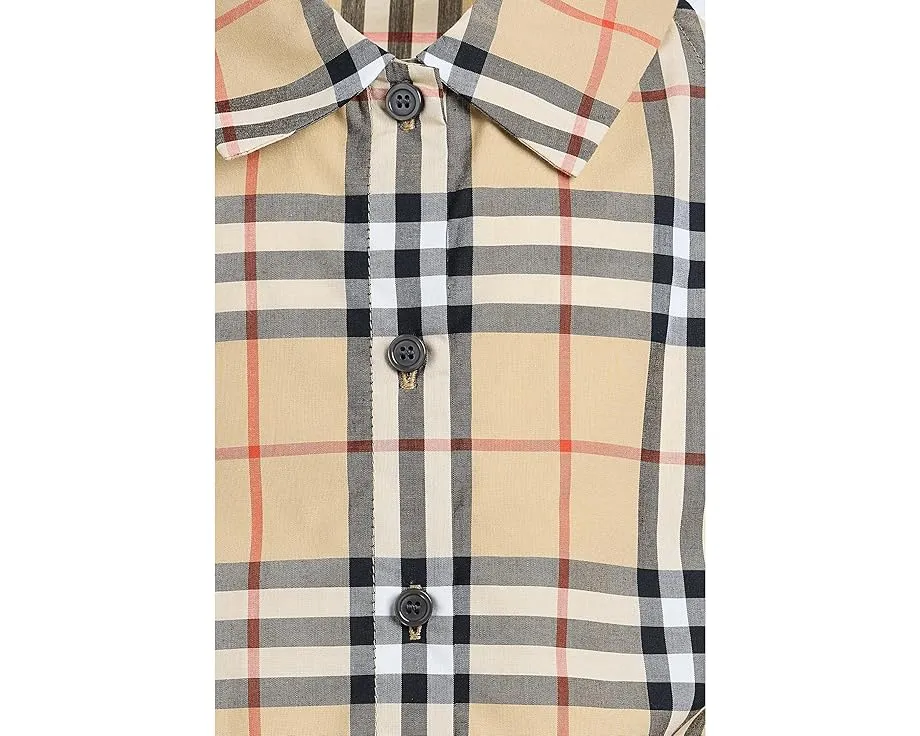 Блуза Burberry Kids Mabel с клетчатым узором и воротником на пуговицах