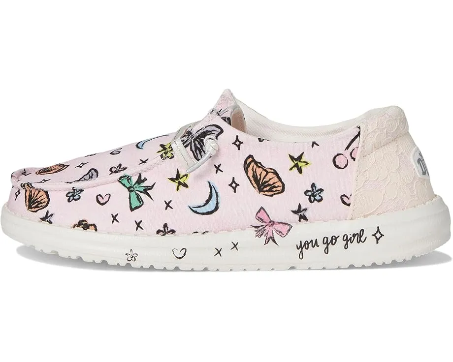Детские слипоны Hey Dude Kids Wendy Darlin с текстильным верхом и принтом