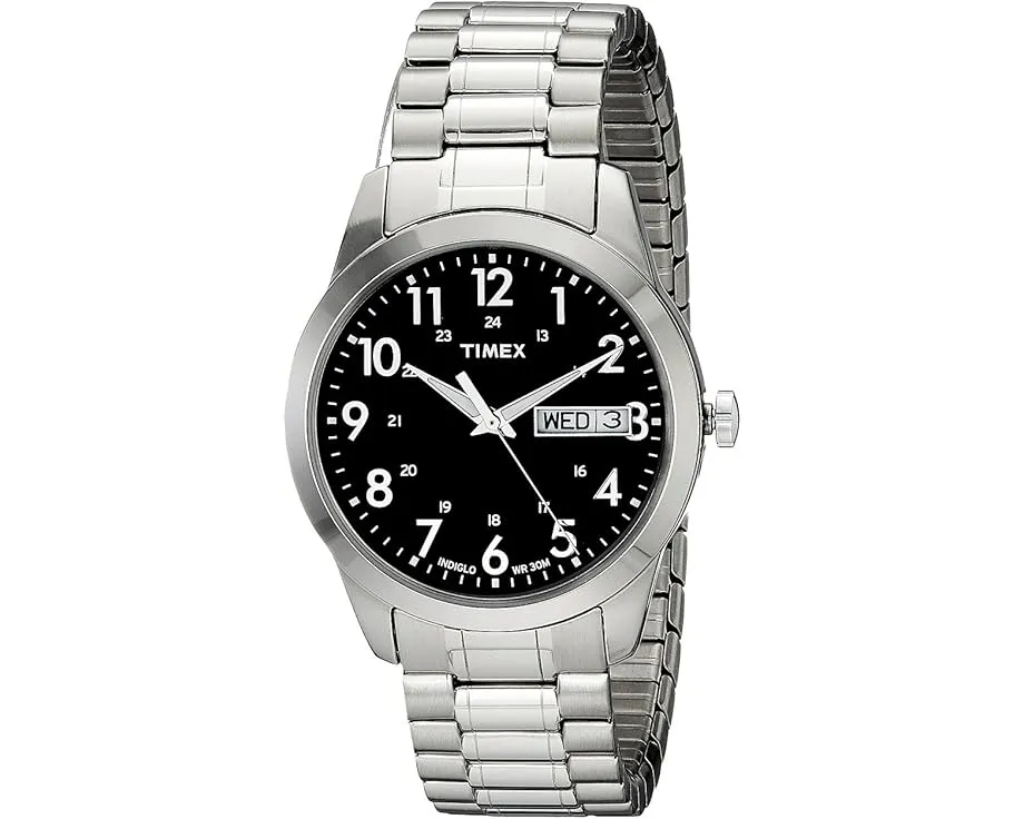 Часы Timex с серебристым расширяющимся браслетом одежды