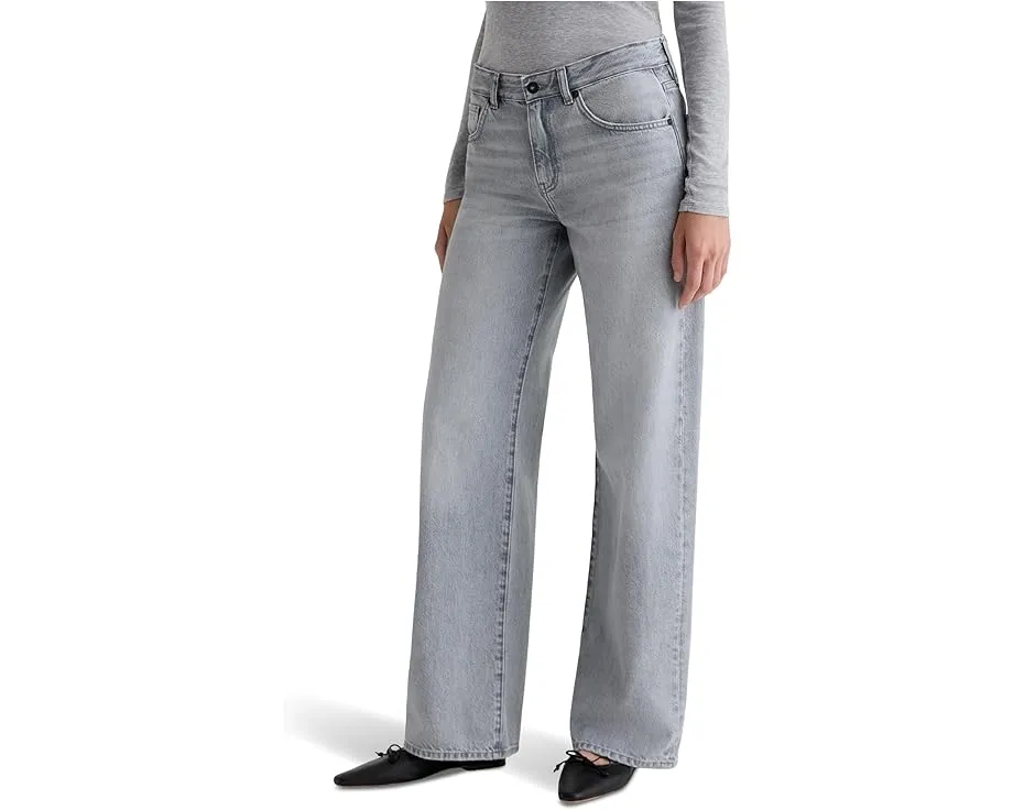 Джинсы AG Jeans Adria с низкой посадкой и широкими штанинами в светлой стирке