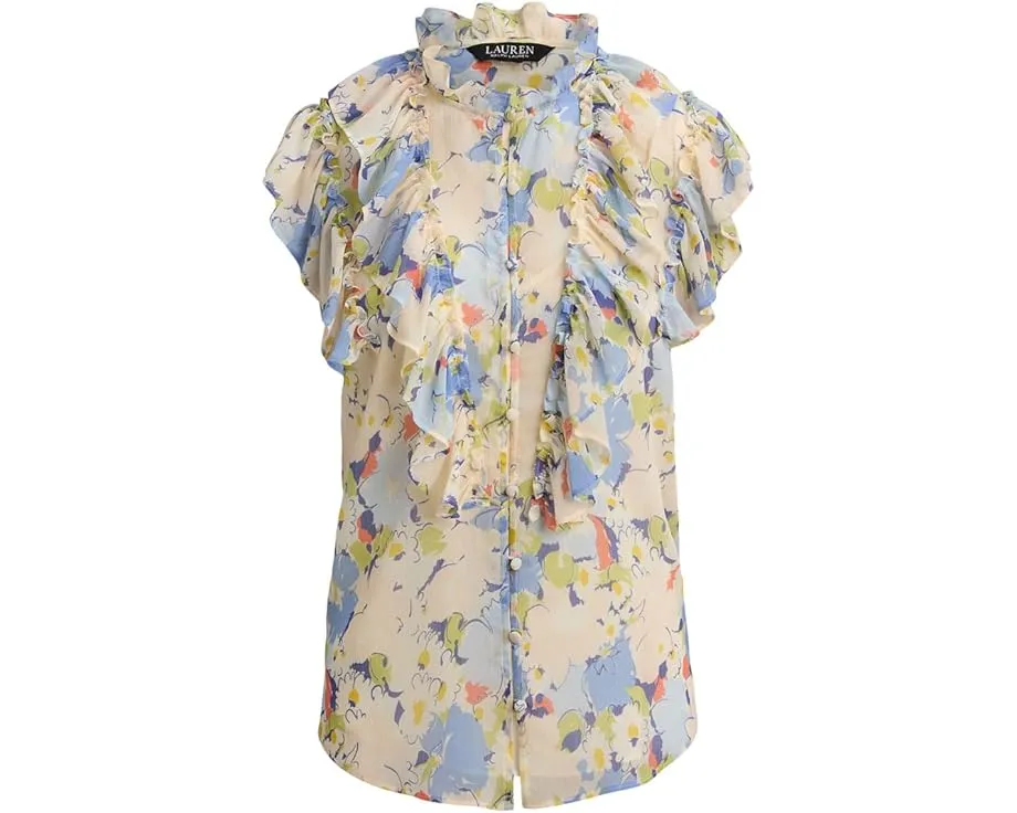 Блузка Lauren Ralph Lauren с цветочным принтом и отделкой рюшами