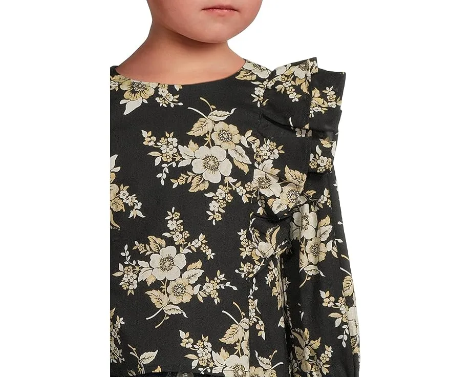Блузка Janie and Jack с цветочным принтом и рюшами на плечах