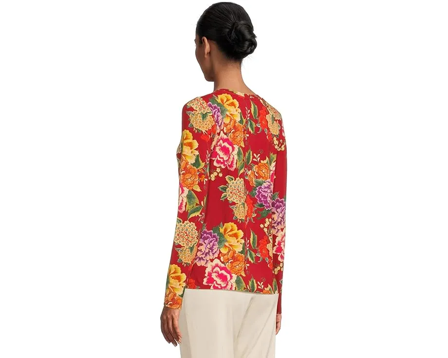 Футболка The Janie с V-образным вырезом и длинным рукавом Johnny Was