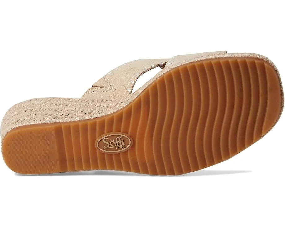 Сандалии Indie от Sofft с X-образным ремешком и плетеным клином