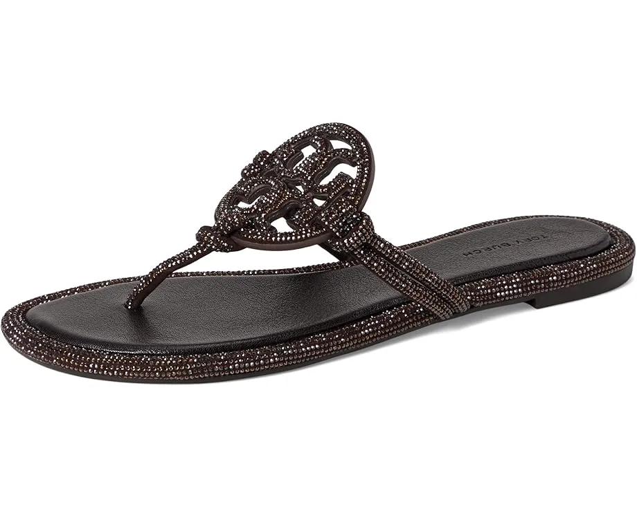 Сандалии Tory Burch Miller Knotted Pave с заклепками и стелькой из овечьей кожи