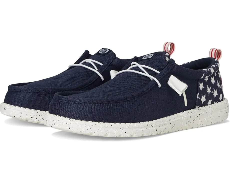 Кроссовки Hey Dude Wally Funk Americana Stars с круглым носком и съемной стелькой