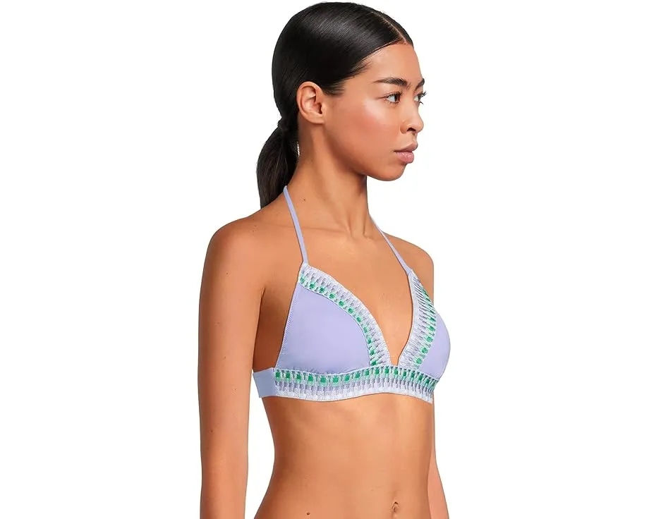 BECCA топ Fiesta Avery Halter на завязках с плетеной отделкой и съемными чашками