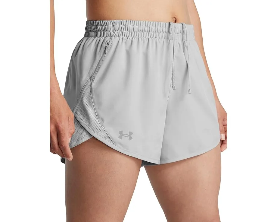Шорты Under Armour Fly By Heathered с сетчатыми вставками и вшитым шортами