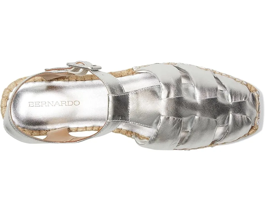 Босоножки Bernardo Monri на деревянном каблуке с квадратным носком и регулируемой пряжкой