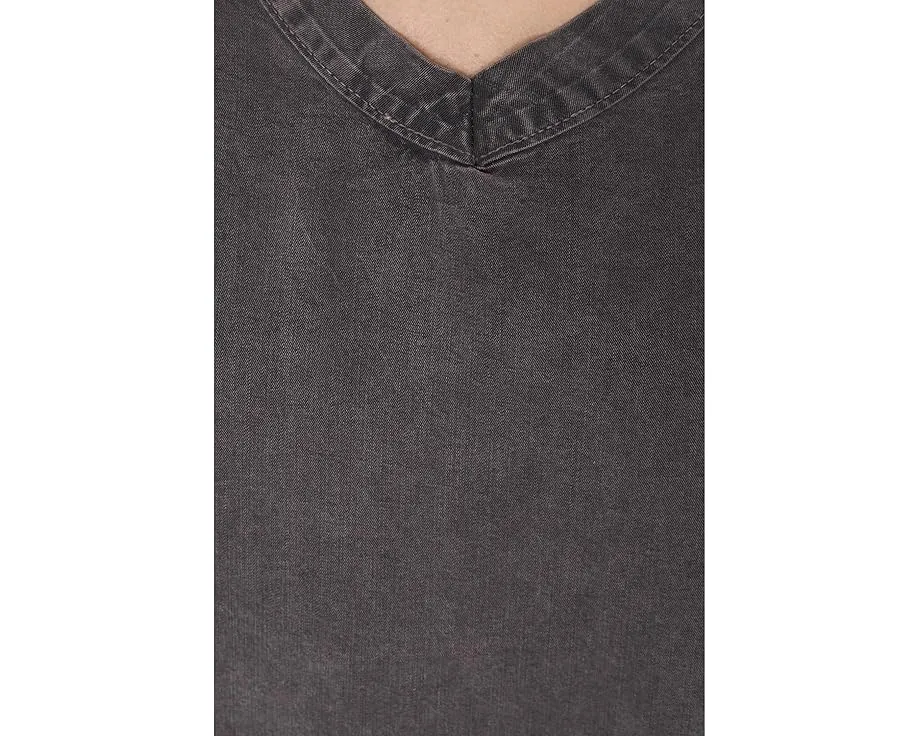 Удлиненный топ-майка с V-образным вырезом и коротким рукавом Mod-o-doc